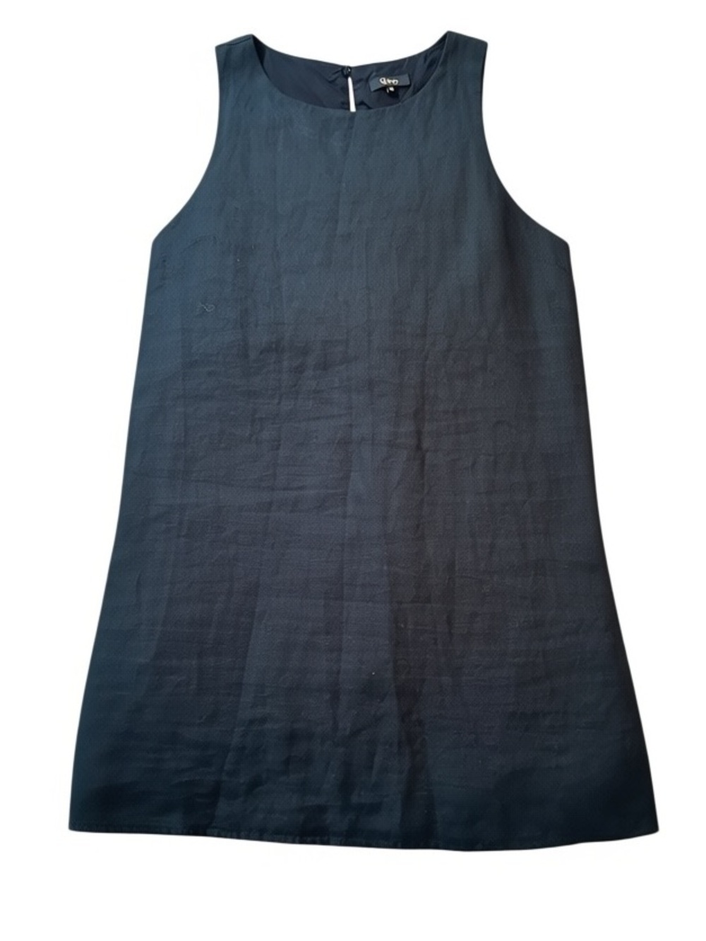 QUINCE black 100% European linen tank mini dress size Medium